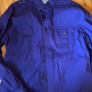 Express Purple Fitted Shirt